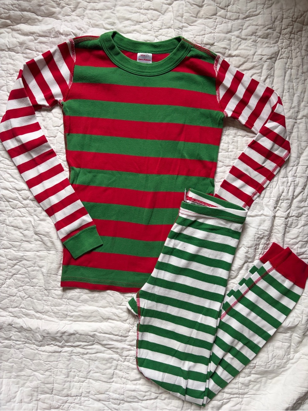 Hanna Andersson striped Christmas pajama set, 10 years